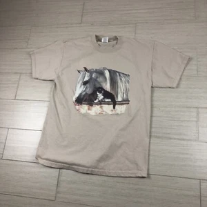 vintage T Shirts horse and cat size Large brown - Picture 1 of 6