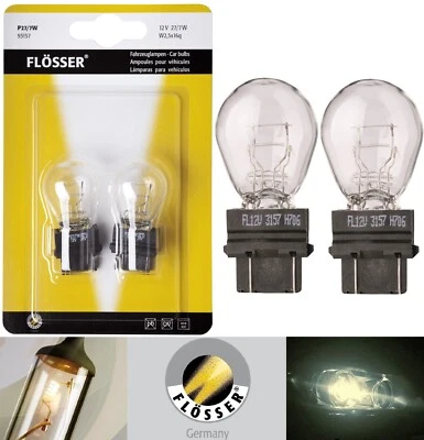 Flosser 3157 P27/7W 27/7w Two Bulbs Stop Brake Light Replacement Stock Fit Lamp - Image 1 of 4