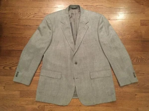 Brooks Brothers Leinen Seide Tweed Sport Mantel Blazer Fischgrät 3/2 - 45 R ITALIEN - Bild 1 von 6