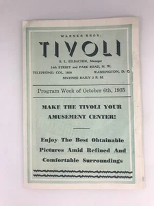 1935 TIVOLI Program from Washington, D.C. Original - Picture 1 of 6