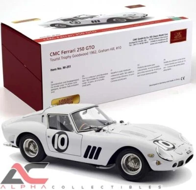 CMC M-251 1:18 FERRARI 250 GTO, 1962 #10 GRAHAM HILL TOURIST TROPHY - Image 1 of 4