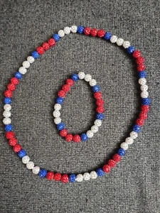 Philadelphia Phillies Beaded Necklace Set Bryce Harper Inspired Sparkly - Picture 1 of 6
