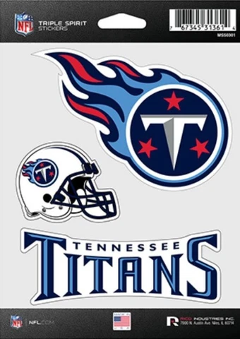 Tennessee Titans Triple Spirit 3 Decals Auto Tumbler Laptop Cut to Shape Cover