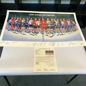 500 Goal Scorers Signed Large 23x38 Litho Photo 16 Sigs Gordie Howe JSA COA - Picture 1 of 12