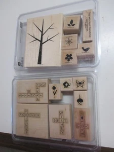 SEASON OF FRIENDSHIP & CROSS MY HEART retired wood stamp sets - Picture 1 of 4