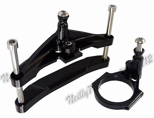 Steering Stabilizer Damper Mounting Bracket Black Fit 2006-2016 YAMAHA FZ1 Fazer - Picture 1 of 12