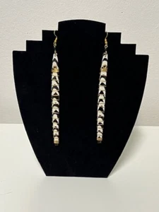 Handmade African Sustainable Bovine Bone Drop Earrings/Birthday Gift For Her - Picture 1 of 1