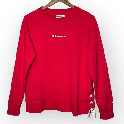 Чемпион пуловер толстовка женщин размер L красный длинным рукавом ворота - Изображение 1 из 4