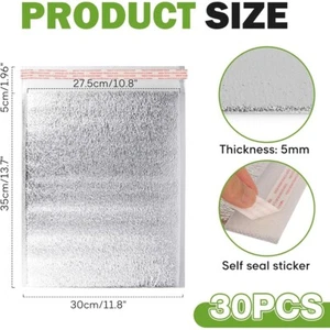 Keep Food Fresh and Cold with Reflective Thermal Box Liners Pack of 30 - Picture 1 of 24