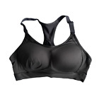 Gymshark Damen-Sport-BH (Größe 32 D/DD) schwarz ausgeschnittener Rücken hohe Unterstützung - Neu