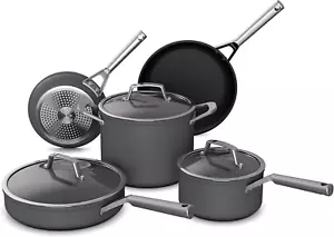 C38000 Foodi Neverstick Premium 8-Piece Cookware Set with Glass Lids, Hard-Anodi - Picture 1 of 9
