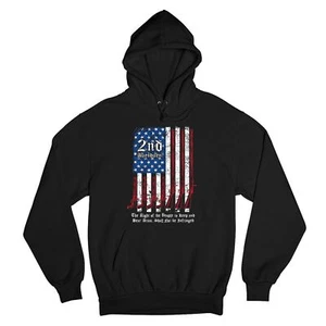 2nd Amendment American Flag Sweatshirt Right to Bear Arms Patriotic Hoodie - Picture 1 of 21