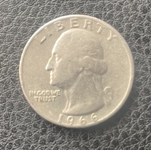 1966 Liberty Quarter Dollar US Coin No Mint Mark Good Condition Cover