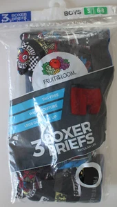 Fruit of The Loom (3-PACK) Boys RACING PRINT Cotton Boxer Briefs Underwear S 6-8 - Picture 1 of 1