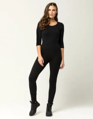 PUMA Black T7 Velour Velvet Trim Stretch Knit Jogger Leggings Pants Jumpsuit S - image 1 of 4