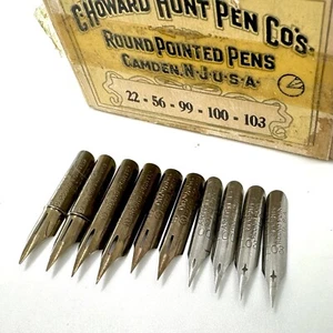 10 Howard Hunt Dip Pen Nibs Sampler Set Artists Pens 22 99 56 100 103  TWO EACH! - Picture 1 of 5