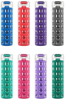 Ello Syndicate BPA-Free 20 oz Glass Water Bottle with Flip Lid, 8 Colors - Image 1 of 2