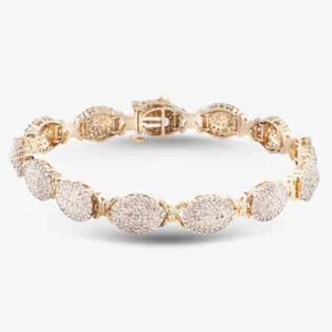 Brazalete de diamantes talla brillante de oro amarillo de 9 quilates de segunda mano 4107261 - Imagen 1 de 1