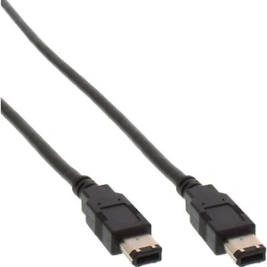 InLine® FireWire Kabel, IEEE1394 6pol Stecker / Stecker, schwarz, 0,5m - Bild 1 von 1