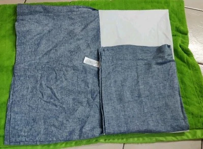 Falda de cuna Pottery Barn Kids 100 % lino azul 28"x52" unisex Foto 1 de 4