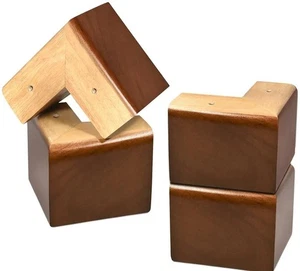 Bed Risers 4 Inch Wood Furniture Risers Pack of 4 Sofa Legs for Couch Dresser Ca - Picture 1 of 9