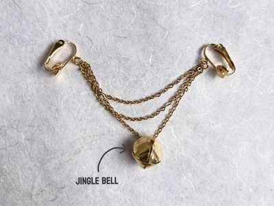 Labios Cuelgan con Campana de Tintineo, Oro Sin Perforación Labios Clip Joyería Foto 1 de 4