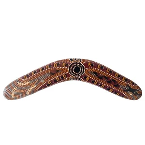 12" / 30cm BOOMERANG - HARDWOOD - BUSH TUCKER TAN - ABORIGINAL, AUSTRALIA, GIFT - Imagen 1 de 2
