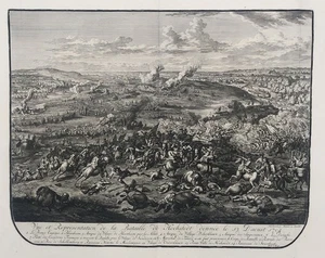 Batalla de la ciudad máxima Danubio LK Dillingen Baviera grabado en cobre Huchtenburgh 1729 - Imagen 1 de 1