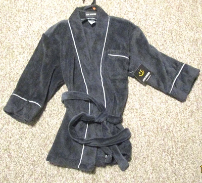 NUEVO CON ETIQUETAS Joe Boxer Niños Bata 4/5 Gris Felpa Vellón Sedoso Cinturón Foto 1 de 4