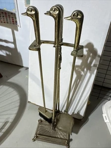 Vintage Messing Stockente 5 Stück Kamin Werkzeug Set. Beschreibung lesen - Bild 1 von 3