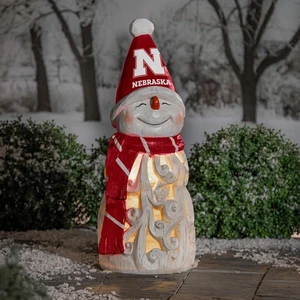 University of Nebraska Snowman LED Statuary, 26" - Picture 1 of 2