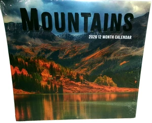 2026  WALL CALENDAR ~12" x 24" [When Open] MOUNTAINS - Picture 1 of 2