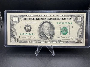 1990 $100 Bill A39302906A 💵 Old Style Franklin Note — Crisp Vintage - Picture 1 of 2