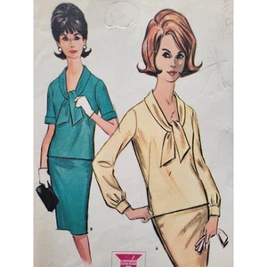 B34 1960s Vtg Sewing Pattern for Two-Piece Dress Skirt & Blouse McCall's 7004 - Picture 1 of 6