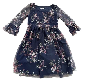 Epic Threads Girls Size L Floral Mesh Dress Bell Sleeves - Picture 1 of 8