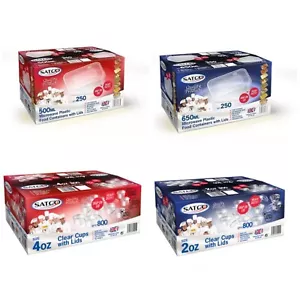 SATCO Food Containers Rectangle Plastic Microwave Freezer Safe Round Cups +LIDS - Picture 1 of 1