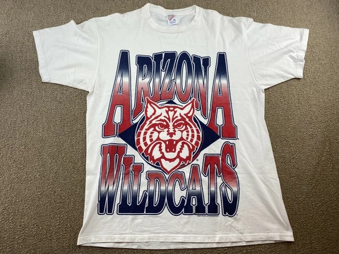 Arizona Wildcats Shirt University White Red Basketball jersey jacket hat VTG Cover