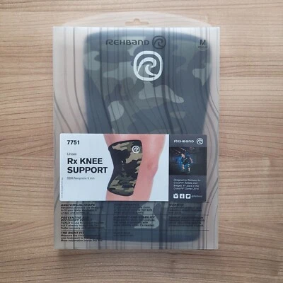 Rehband RX Knee Sleeves (Pair) – 5mm – Camo – Size M – New in Package - Image 1 of 4
