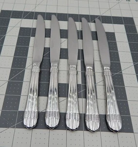 Juego de 5 cuchillos de cena Hampton Silversmith Odyssey acanalados brillantes de acero inoxidable 18/10 - Imagen 1 de 7
