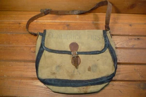 Vintage SEE AMERICA FIRST Canvas & Leder Tasche GNR Eisenbahn Messenger Mail - Bild 1 von 19