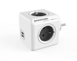 Allocacoc PowerCube Original USB GREY Type E Socket Multiplier 2xUSB - Imagen 1 de 1