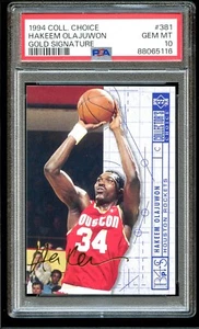 1994 Collector's Choice Gold Signature #381 Hakeem Olajuwon PSA 10 Rare Pop 2 - Picture 1 of 2
