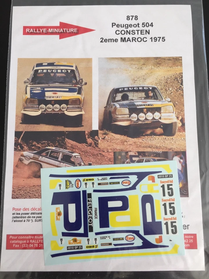DECALS 1/43 PEUGEOT 504 CONSTEN RALLYE DU MAROC 1975 WRC RALLY - Photo 1/1