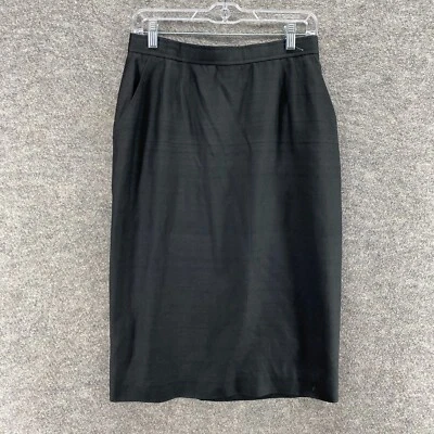 Falda Evan Picone Mujer 12 Negra Línea A Midi Forrada de Seda Cremallera tiro medio Informal Foto 1 de 4