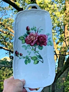 Vintage GODINGER & Co RED Rose 16" Loaf Tray Platter French Country 16/6 ❤️m13 - Picture 1 of 9