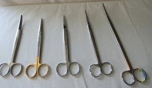 Lot of 5 Pilling Teleflex Cooley, Mayo Scissors Curved & Straight Germany + USA - Picture 1 of 14