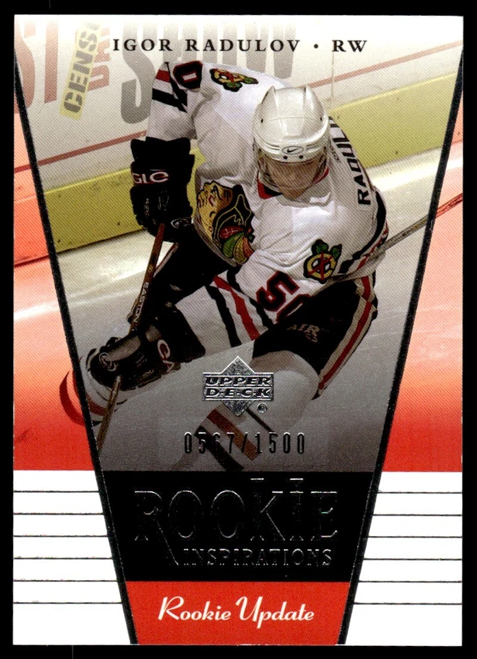2002-03 Upper Deck Rookie Update Igor Radulov Rookie Chicago Blackhawks #173 - Image 1 of 2