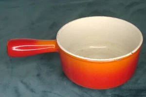 Vintage Descoware Belgien Flamme Orange Gusseisen Emaille 5,5" Kochtopf Retro Küche - Bild 1 von 8