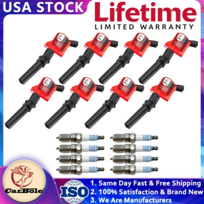 Paquete de 8 bujías de bobina de encendido para Ford 1999-04 Ford F-250 Super Duty 5,4 L 6,8 L Foto 1 de 4