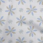 Oneoone Cotton Flex Blue Fabric Asian Block Fabric For Sewing Printed-3Vo